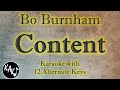 Content Karaoke - Bo Burnham Instrumental Lower Higher Female Original Key