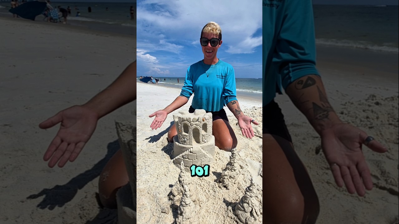 Castle 101 #diy #tutorial #asmr #satisfying #oddlysatisfying #sandcastle #sand #sandsculpture