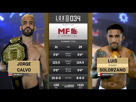 Jorge Calvo vs Luis "Power" Solorzano en Lux 034