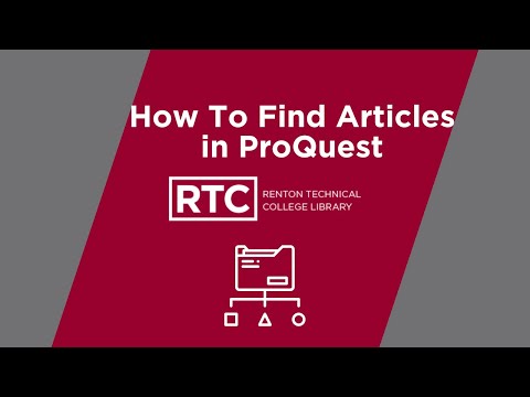 How to Find Articles in ProQuest
