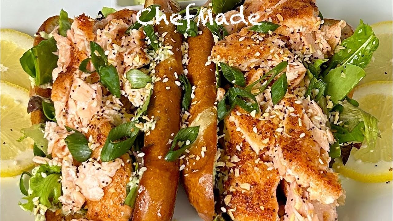 Salmon Hoagie with Avocado Crema￼