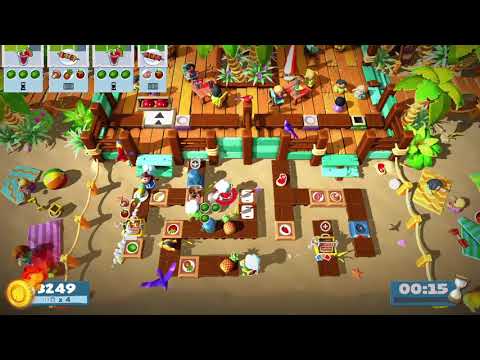 [Overcooked2 Switch] Surf’n’Turf 3-4 4players Score:3449 w/Teresa,Howruo,Jessy,Bean