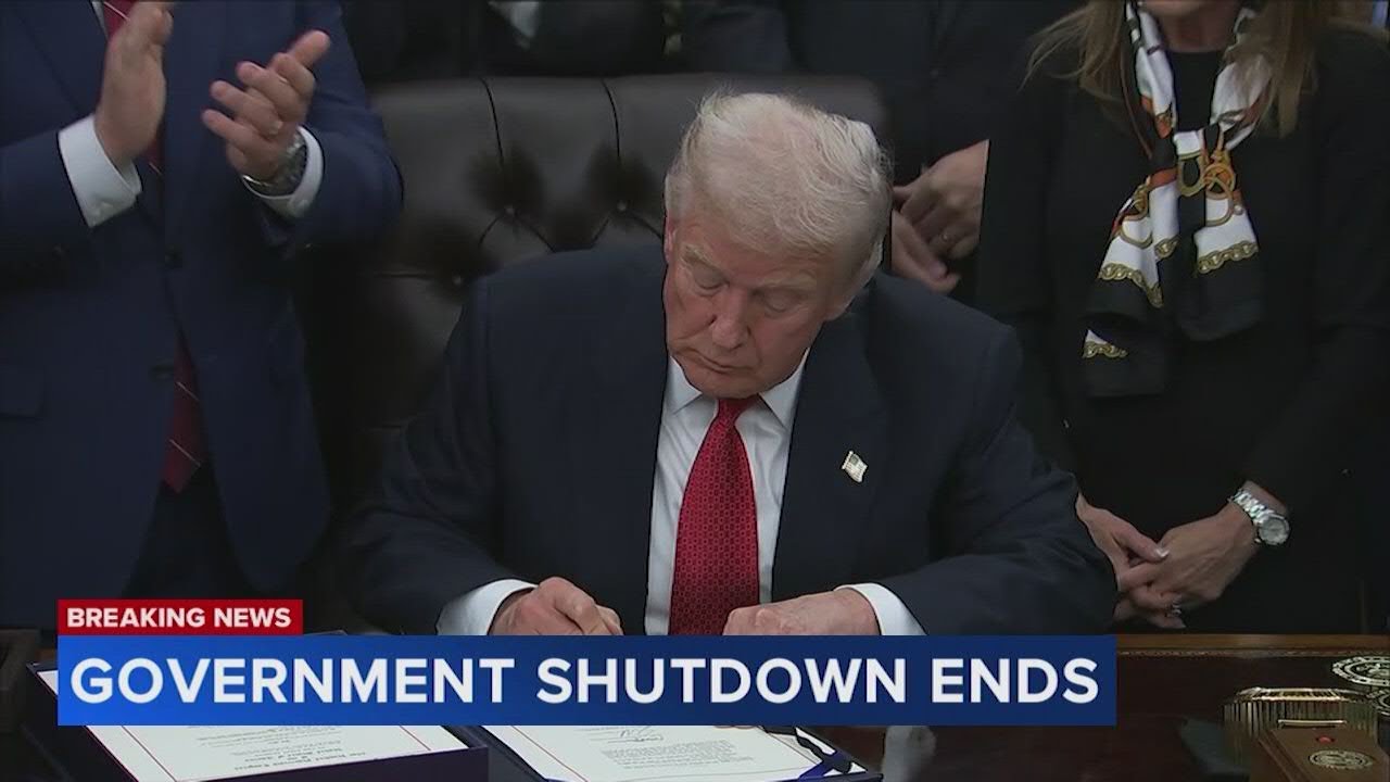 President Trump signs government funding bill, ending longest shutdown in US history