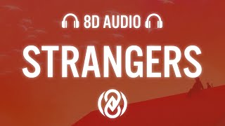 Young Bombs, Linney - Strangers  (Lyrics) | 8D Audio 🎧
