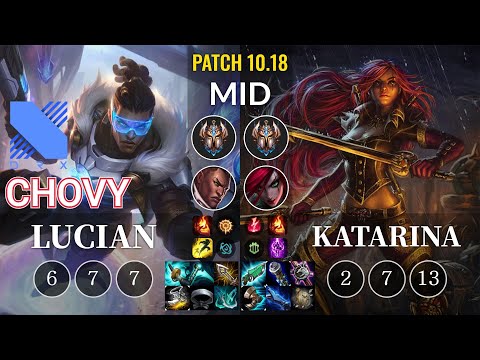 DRX Chovy Lucian vs Katarina Mid - KR Patch 10.18