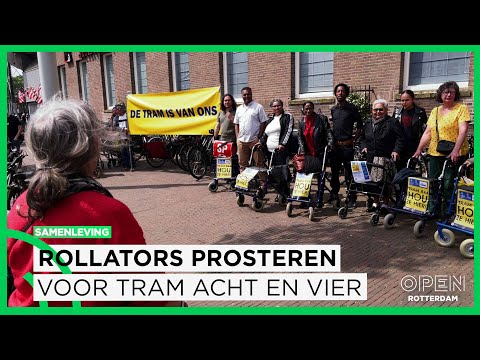 Protest in Delfshaven against the cancellation of trams 4 and 8: "Rotterdam is suffering from thi...