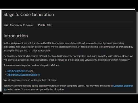 [SOLVED] Stage 5:  x86-64 assembly Code Generation - UCI COMPSCI 142A : COMPILERS & INTPRETER