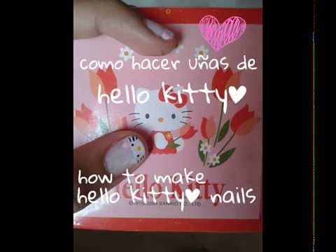 Como hacer uñas de hello kitty paso a paso