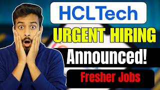 Finally HCLTECH Official New Hiring Announced ! Biggest OFF Campus Drive For 2025, 2024 Batch | Jobs