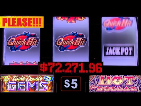 DO IT ON THE CENTER LINE! Quick Hit High Limit edition + Triple Double Gems + Hot Top Dollar slots!
