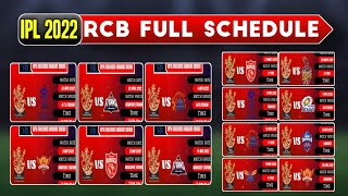 Royal Challengers banglore Match Schedule 2022 | rcb schedule 2022 | rcb match list | rcb Time table