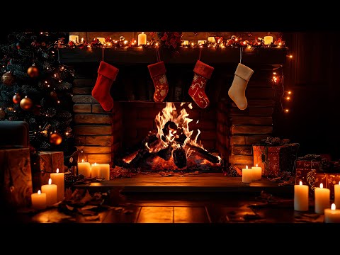 🎄 Cozy Christmas Fireplace Ambience (4K) | Crackling Fire, Candles & Holiday Calm