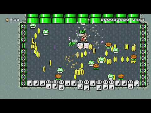 ちらりドクロのトランポリン/Skull Trampoline by タチハヤ - Super Mario Maker - No Commentary 1bq