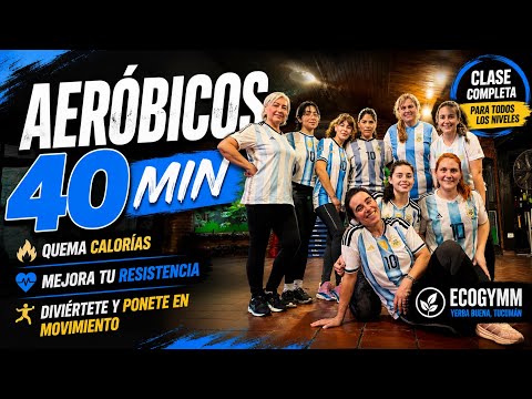 🔥 CLASE DE AERÓBICOS 40 MIN | Quema calorías, mejora tu resistencia y diviértete 💃🏃‍♀️
