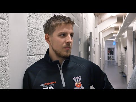 Efter matchen mot Tranås med målvakten #72 Pontus Eltonius
