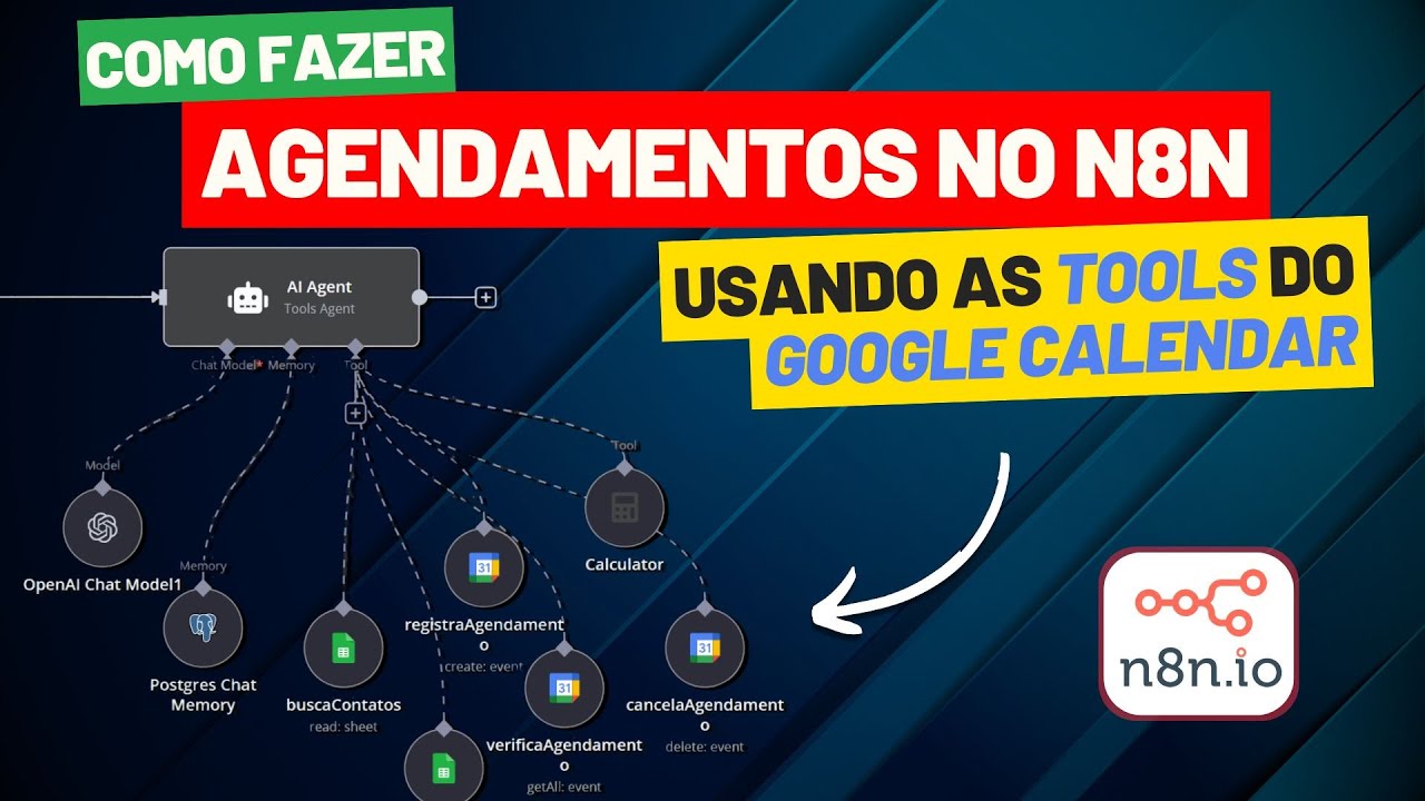 Como Fazer AGENDAMENTOS no N8N com as TOOLS do GOOGLE CALENDAR: Passo a Passo Completo