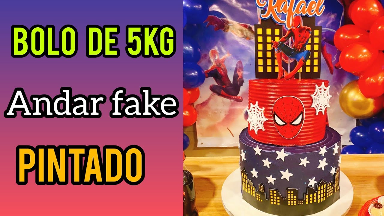 Watch Now BOLO DE 5KG - PINTADO E COM ANDAR FAKE - HOMEM ARANHA BOLO DE 5KG - PINTADO E COM ANDAR FAKE - HOMEM ARANHA