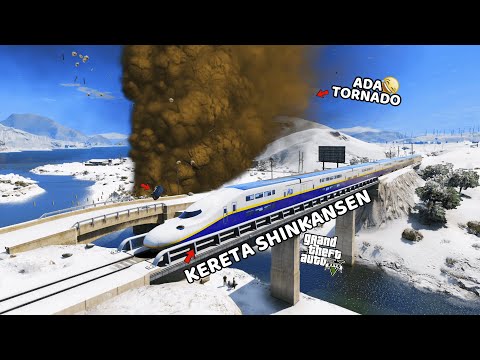 KERETA SHINKANSEN MELAWAN TORNADO DI GTA 5 - GTA 5 MOD