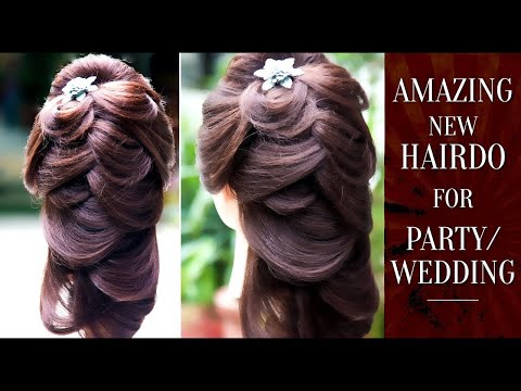 Wedding Party Hairstyle Step By Step Tutorial || Hairstyle For Wedding Party || By Khoobsurat Salon