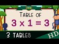 3-x1=3 Multiplication, Table of Three 3 Tables Song Multiplication Time of tables  - MathsTables