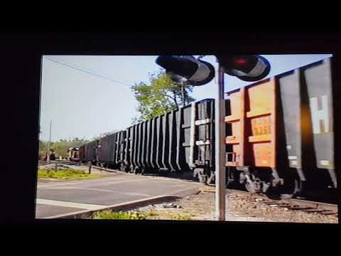 Union Pacific work train shoving down now-abandoned Carondelet Branch @ Kirkwood Jct., MO March 1997