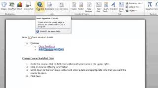 Adding Internal Document Links in Microsoft Word