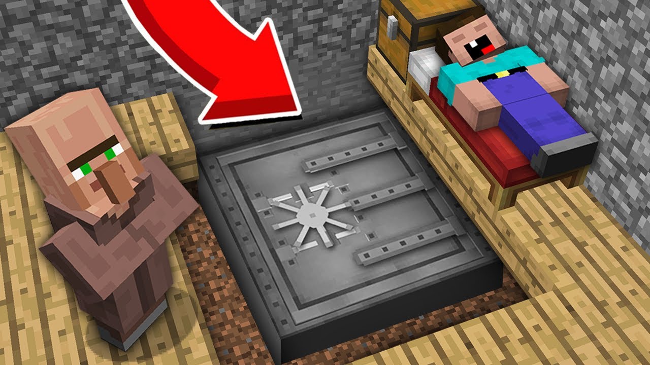 Minecraft NOOB vs PRO: WHAT DID VILLAGER HIDE IN BUNKER UNDER NOOB BED? 100% trolling - TH-Clip