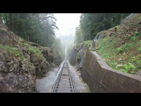 Standseilbahn Neuchâtel - Chaumont Talfahrt 2021 - funiculaire funicular Suisse Switzerland