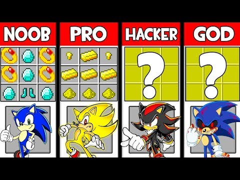 Minecraft Battle: SONIC THE HEDGEHOG CRAFTING CHALLENGE - NOOB vs PRO vs HACKER vs GOD   Animation
