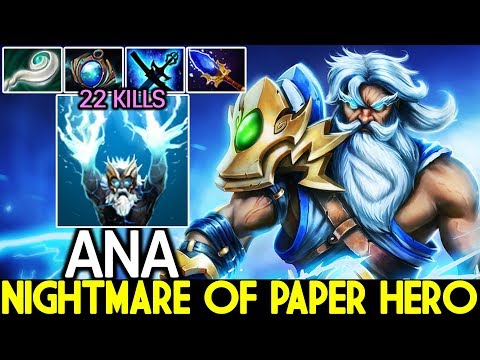 ANA [Zeus] Nightmare of Paper Hero Instant Kill Mid Gameplay 7.22 Dota 2
