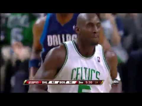 Kevin Garnett a post up, please note that the Dirk Nowitzki feet