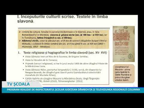 TV ȘCOALA - ROMÂNĂ,  CLS. A XI-A,  LITERATURA ROMÂNĂ ÎN PERIOADA VECHE