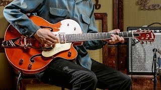 Video thumbnail for Gretsch G6120 Chet Atkins Hollowbody Demo by Reverb