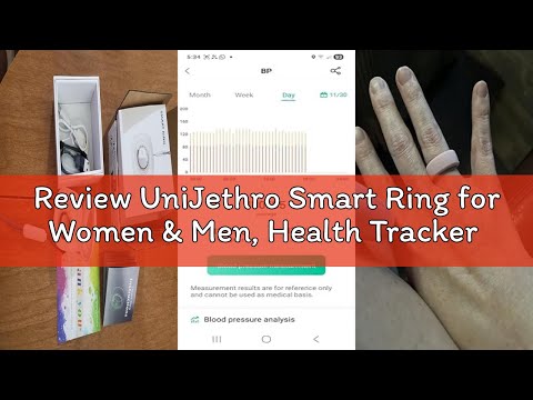 UniJethro Smart Ring for Women & Men, Health Tracker Ring with Heart Rate, Blood Oxygen,Blood Pressure, IP68 Waterproof Fitness Ring, Sleep Tracker for iPhone and Android, No APP Fee (Silver, 11#) video review thumbnail