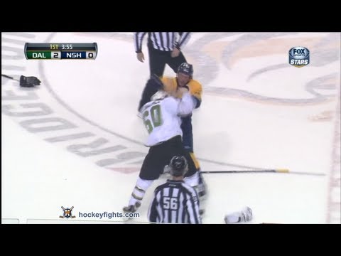 Antoine Roussel vs Rich Clune Apr 12, 2013