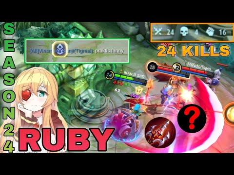 RUBY GAMEPLAY SEASON 24 | RUBY BEST BUILD | A DAY AT EPIC TIER | ikanji plays | MOBILE LEGENDS