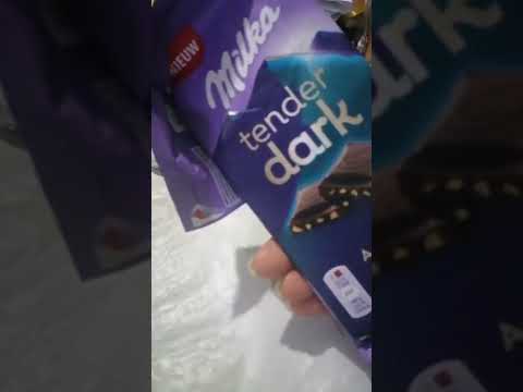 Milka tender dark chocolate so mouthwatering #ASMR #shorts #ytshorts
