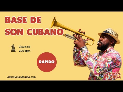 🔥 PRACTICA tus Tumbaos a tempo RÁPIDO  🚀(200 bpm) *Base de Son Cubano [ Clave 2:3 ]