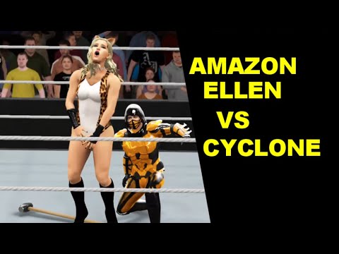 WWE 2K17 Amazon Ellen vs Cyclone