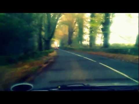 a foggy winter drive through New Abbey