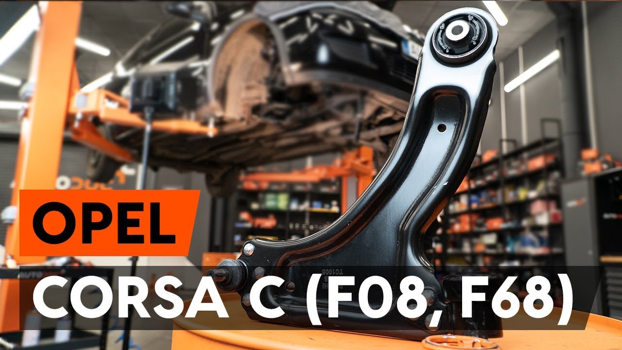 Kaip pakeisti Opel Corsa C priekinė apatinė svirtis - keitimo instrukcija
