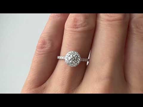 0.3 carat Round Diamond with Halo Ring - PIERRE - Style #3882