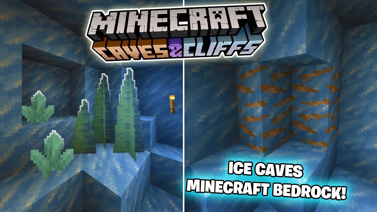 ICE CAVES MINECRAFT BEDROCK! NOVO ADDON DE ICE CAVES DA CAVE AND CLIFFS PARA MCPE!