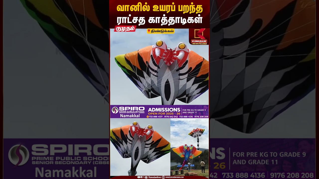 வானில் உயரப் பறந்த ராட்சத காத்தாடிகள்.. கண்டு ரசித்த சுற்றுலாப் பயணிகள் | Kumudam News