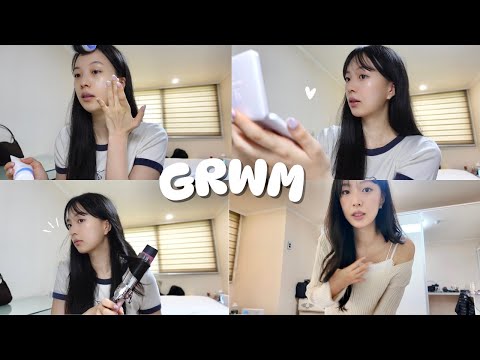 GRWM for a date 🫧🛁 Korean glass skin routine, hair styling, OOTD // mini vlog at the end ˗ˏˋ ♥ ˎˊ˗