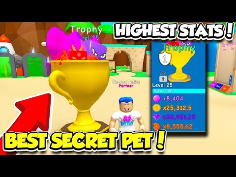 I GOT THE SECRET LIMITED TROPHY PET IN BUBBLE GUM SIMULATOR!! *BEST SECRET PET* (Roblox)