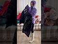 Beautiful Girl in Hunter boots and shiny nylon puffer coat hood reversed breathplay