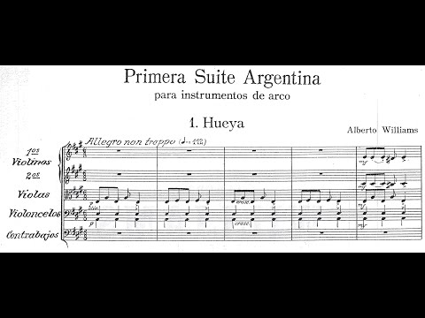 Alberto WILLIAMS: PRIMERA SUITE ARGENTINA para Orquesta de Cuerdas (1923) [Vídeo-Score]