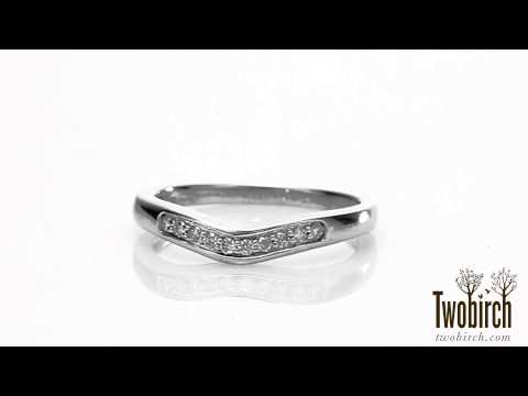 0.1 Ct. Ten Stone Thin Contour Wedding Band - TwoBirch - TB-CR-0043-WG-B