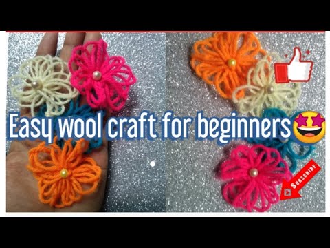 Simple easy wool flower for beginners ||easy craft DIY flower